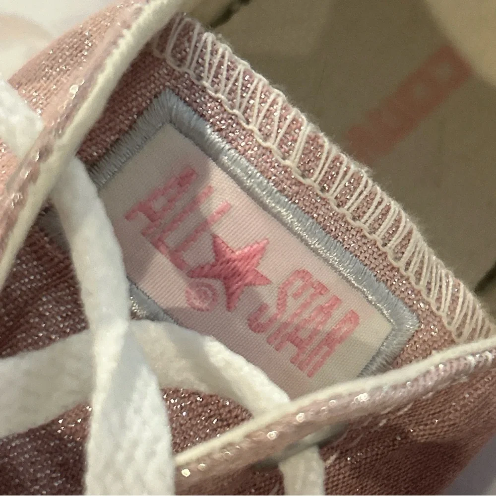 Vintage Y2K Converse‎ All Star Pink Glitter Low Top Kids Size 3 (2001)